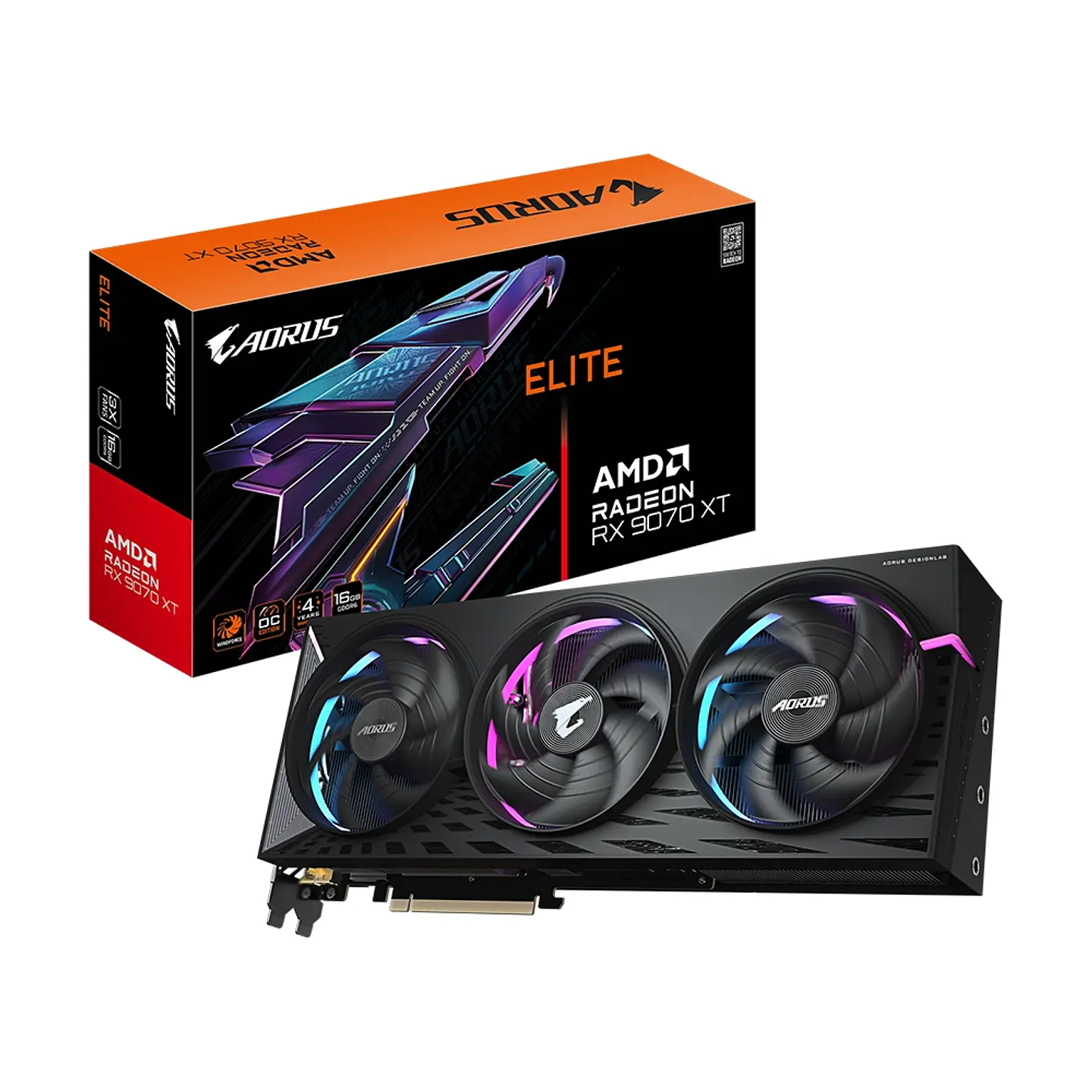 Tarjeta de Video Aorus RX 9070 XT ELITE 16G GDDR6, Pci-E 5.0 1