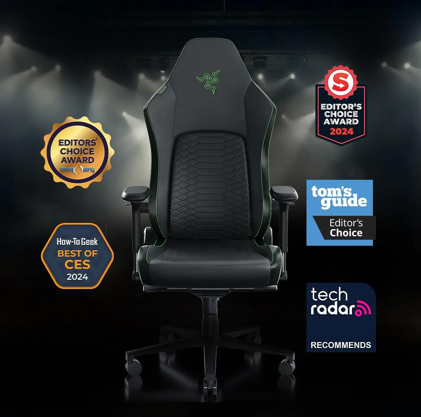 Silla Gamer Razer Iskur V2 Fabric Dark Gray, apoyabrazos 4D 2