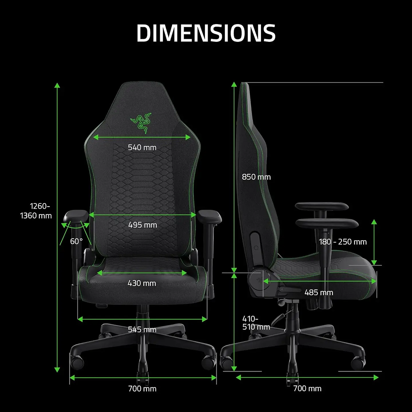 Silla Razer Iskur V2 X Black Fabric, soporte lumbar integrado 3