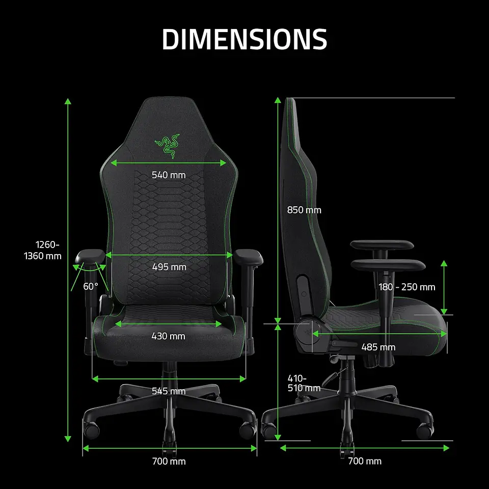 Silla Razer Iskur V2 X Black Fabric, soporte lumbar integrado 3