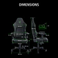 Silla Gamer Razer Iskur V2 Green, soporte Lumbar, Brazos 4D - Miniatura 3