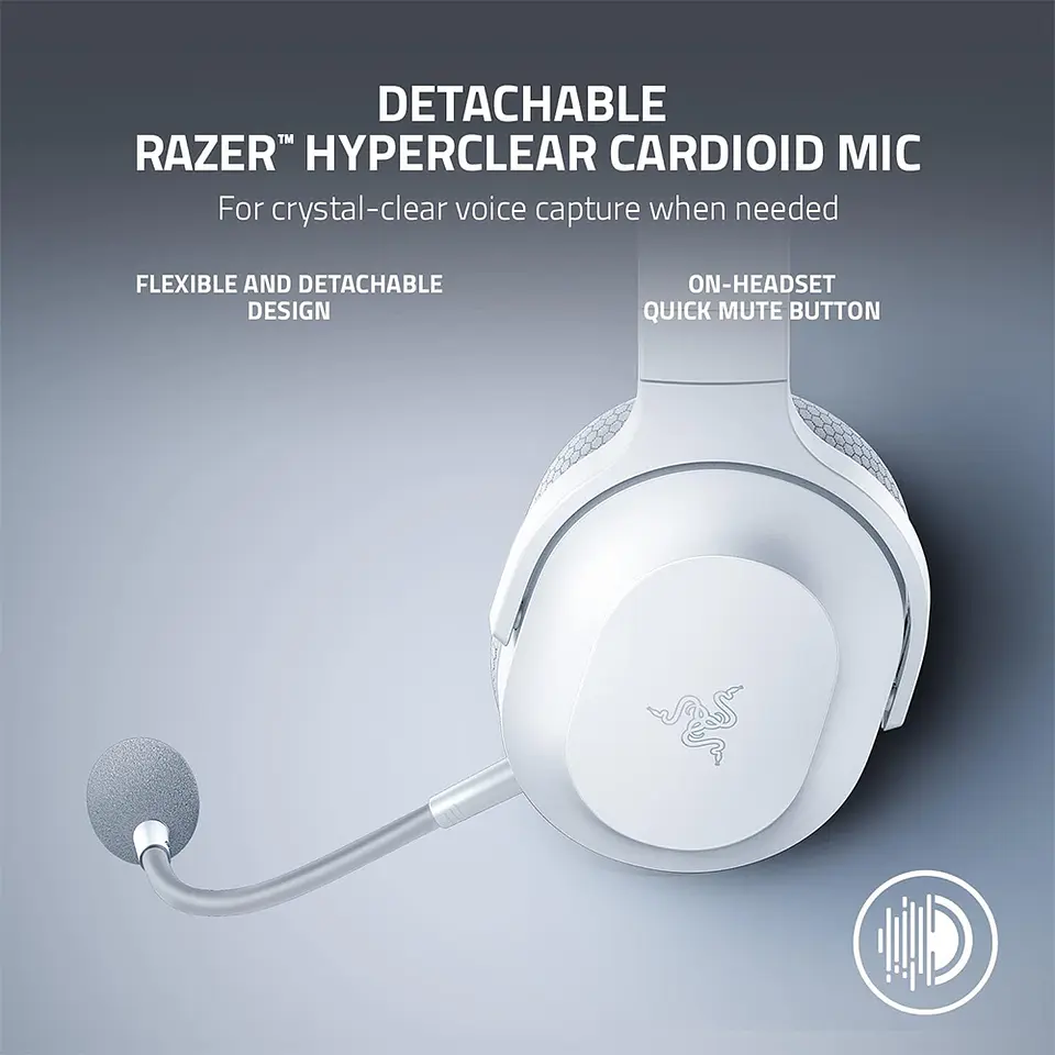 Audifonos Razer Barracuda X Mercury, Inalámbricos, Blanco 3