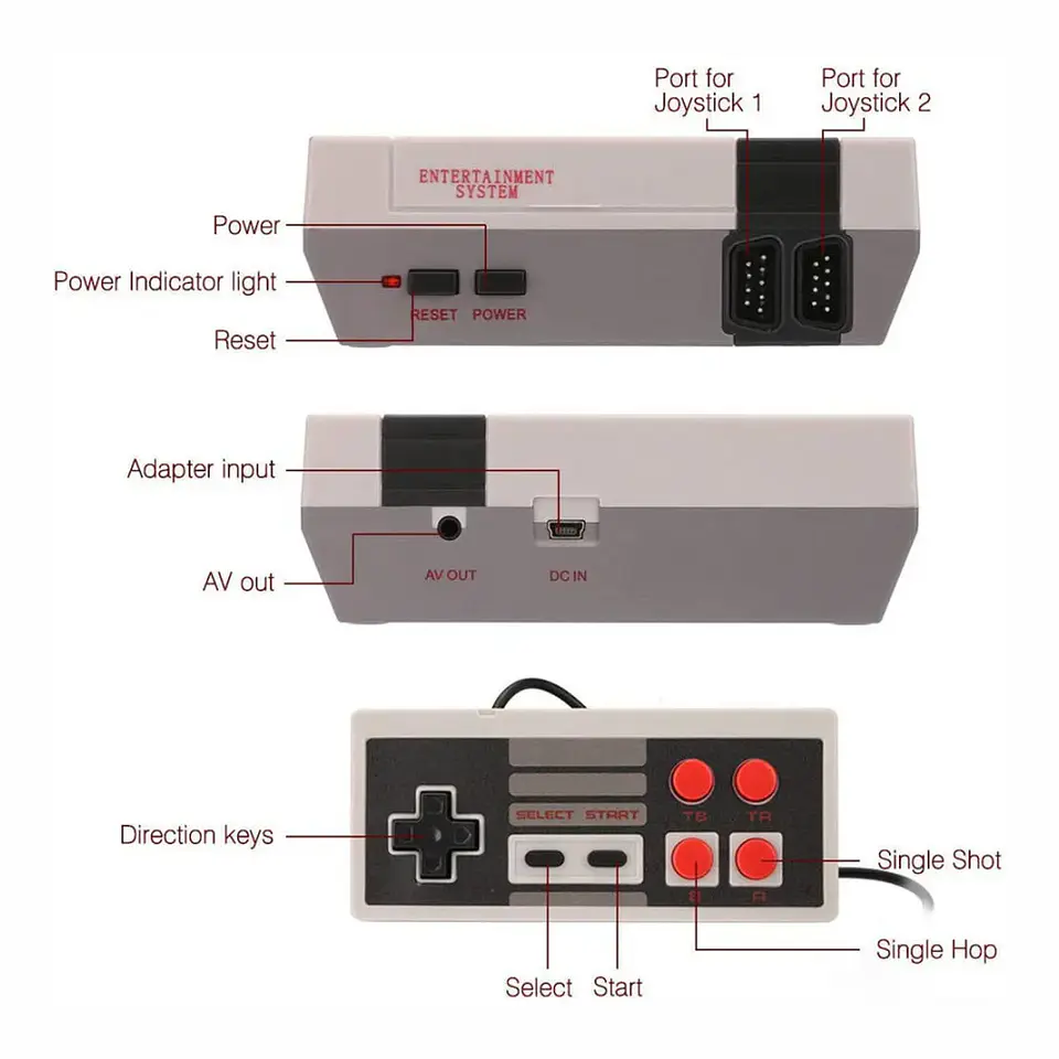 Consola Retro Mini Game 620 Juegos Incluidos + 2 Joysticks usb 6