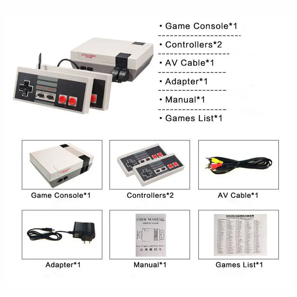 Consola Retro Mini Game 620 Juegos Incluidos + 2 Joysticks usb 8