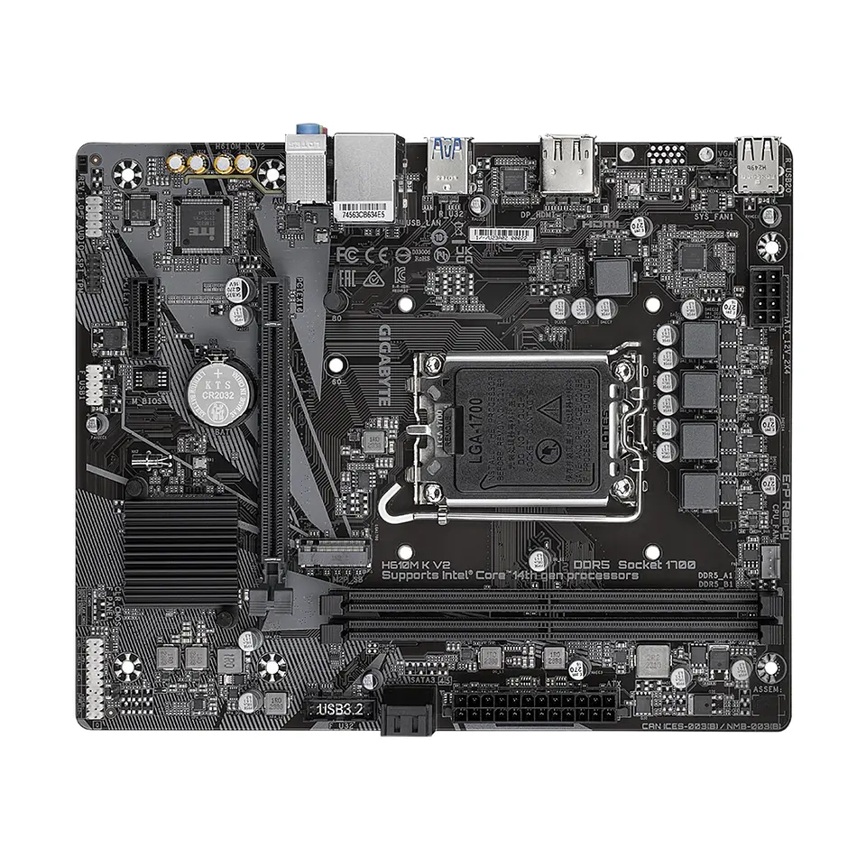 Placa Madre Gigabyte H610M K V2, Intel H610, LGA 1700, DDR5 4