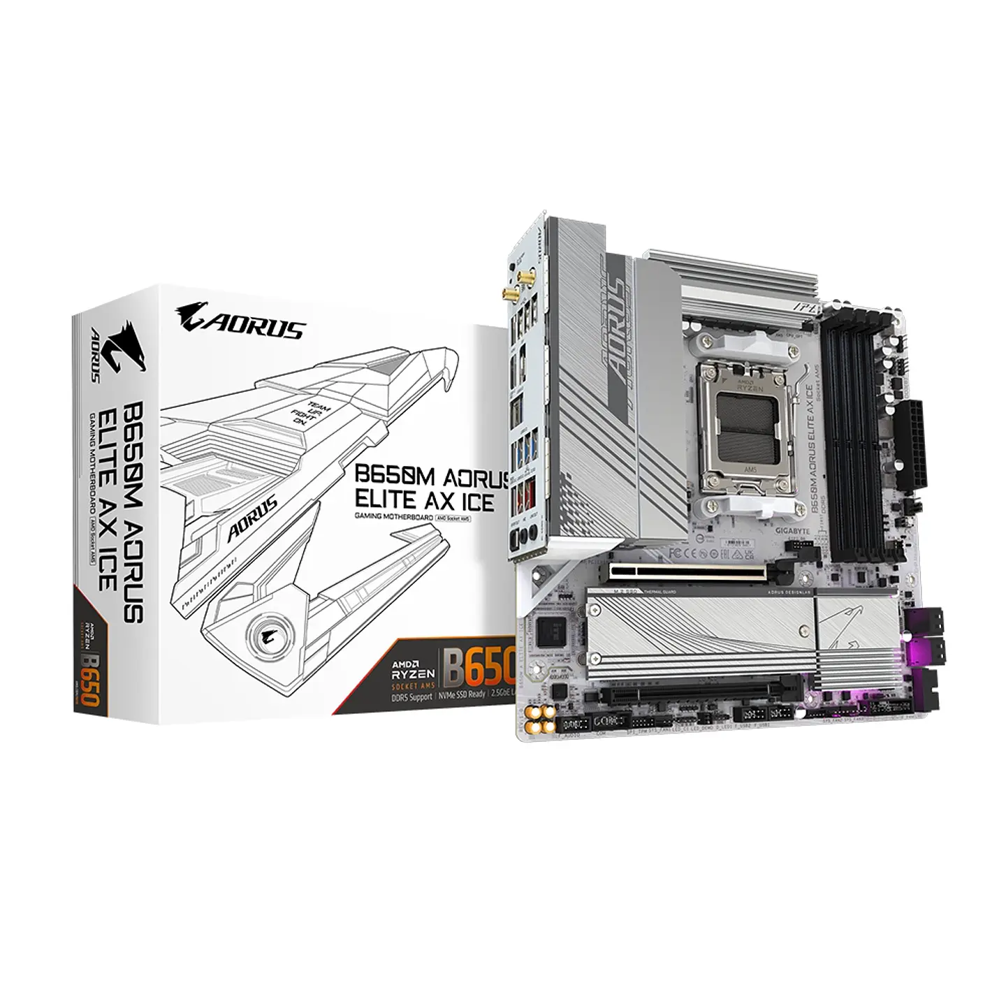Placa Madre Aorus B650M A Elite AX ICE, AMD B650 AM5, DDR5, mAXT 1