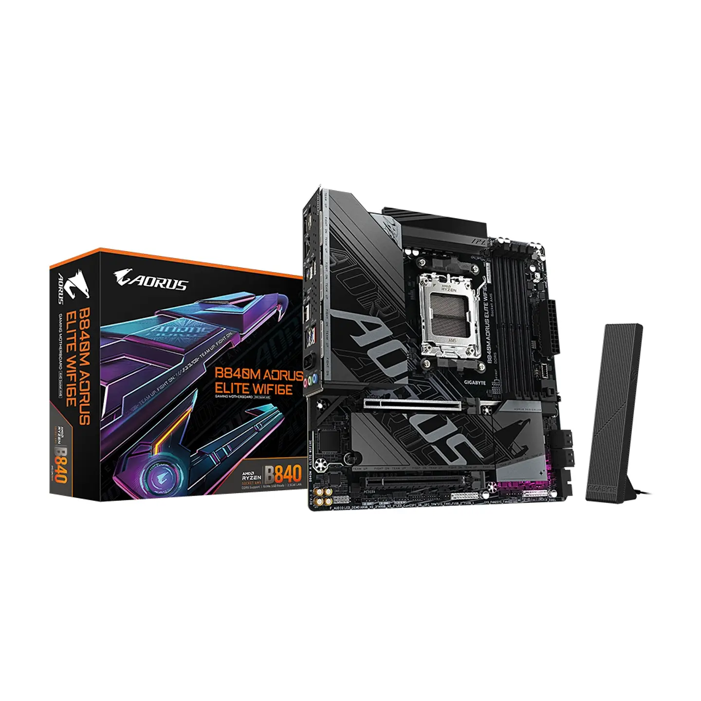Placa Madre Aorus B840M ELITE WIFI6E, AM5, DDR5, Micro ATX 1
