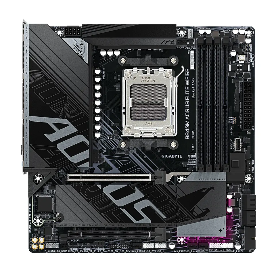 Placa Madre Aorus B840M ELITE WIFI6E, AM5, DDR5, Micro ATX 2