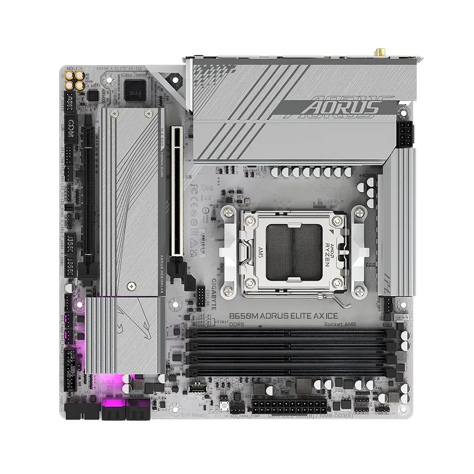 Placa Madre Aorus B650M A Elite AX ICE, AMD B650 AM5, DDR5, mAXT 5