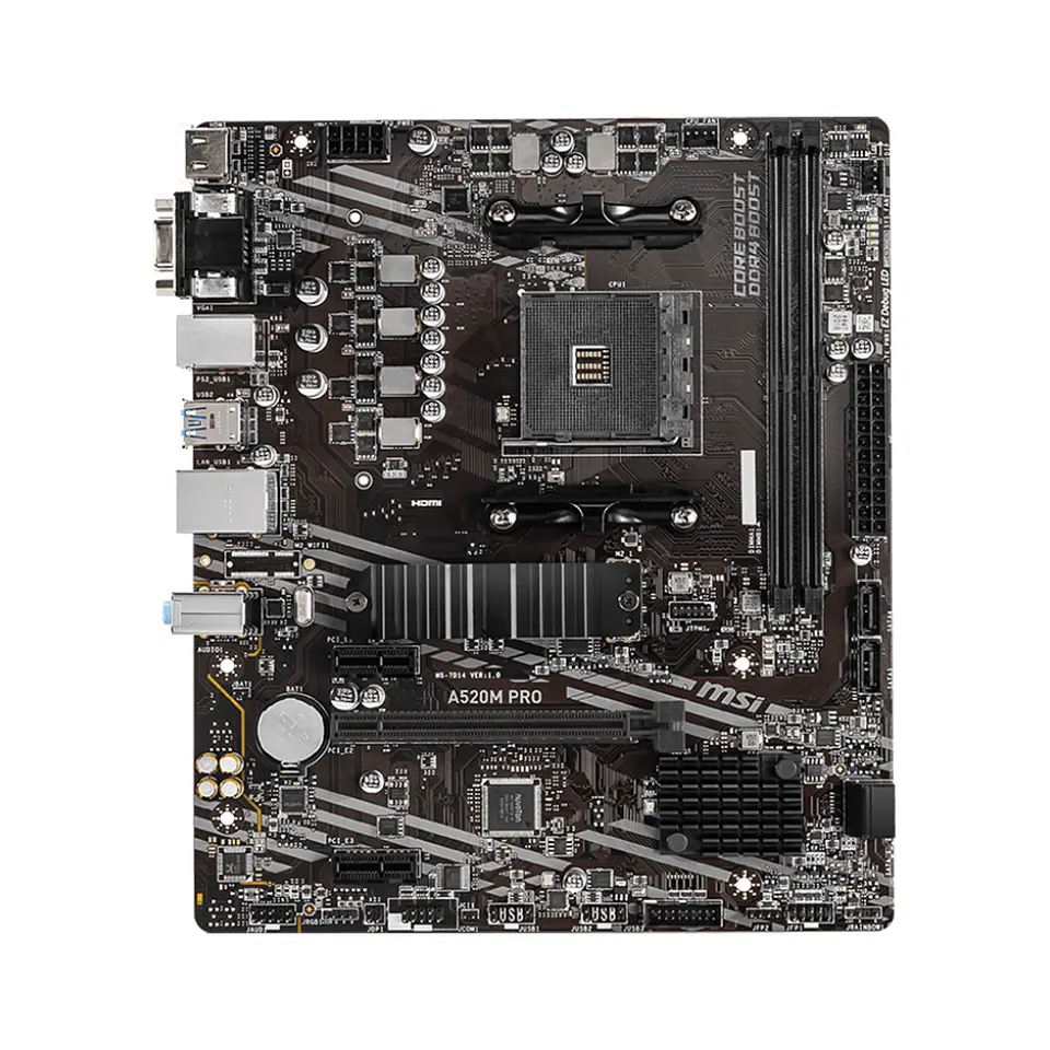 Placa Madre MSI A520M PRO, AMD A520 AM4, DDR4,mATX, Dual 2