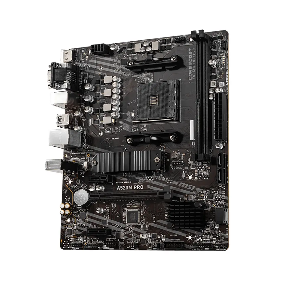 Placa Madre MSI A520M PRO, AMD A520 AM4, DDR4,mATX, Dual 3