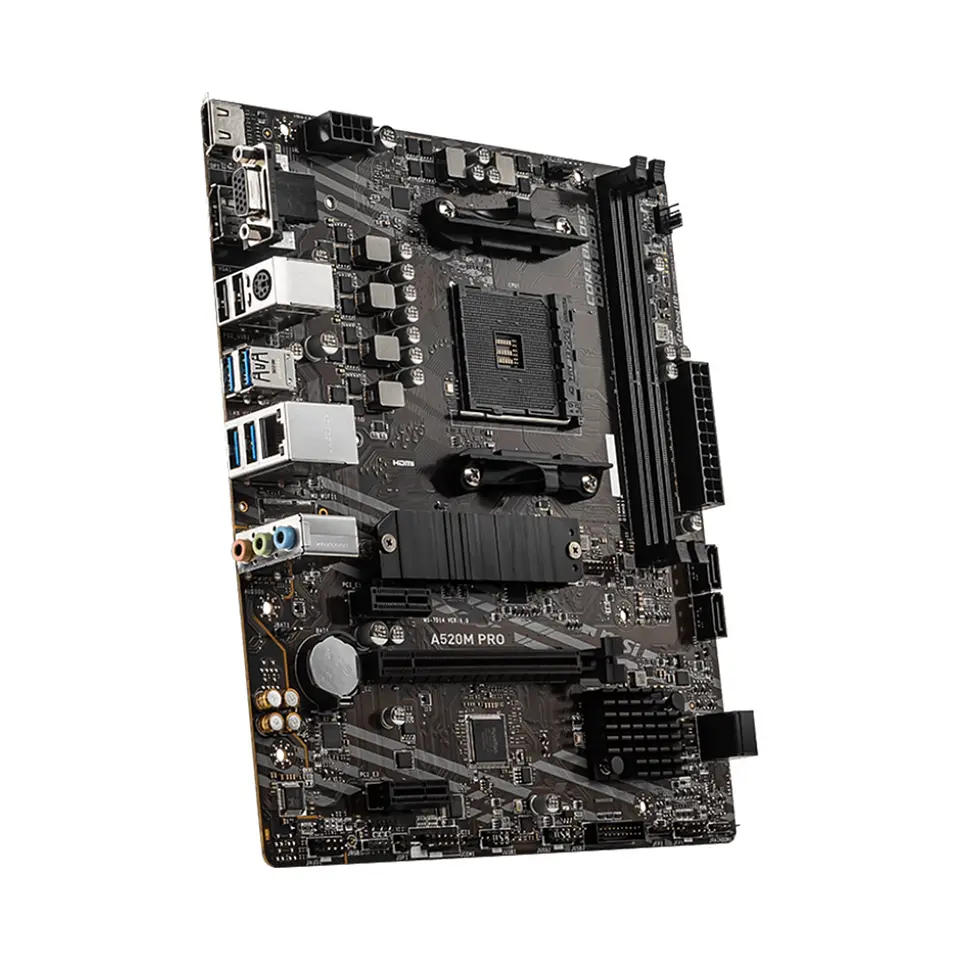 Placa Madre MSI A520M PRO, AMD A520 AM4, DDR4,mATX, Dual 4
