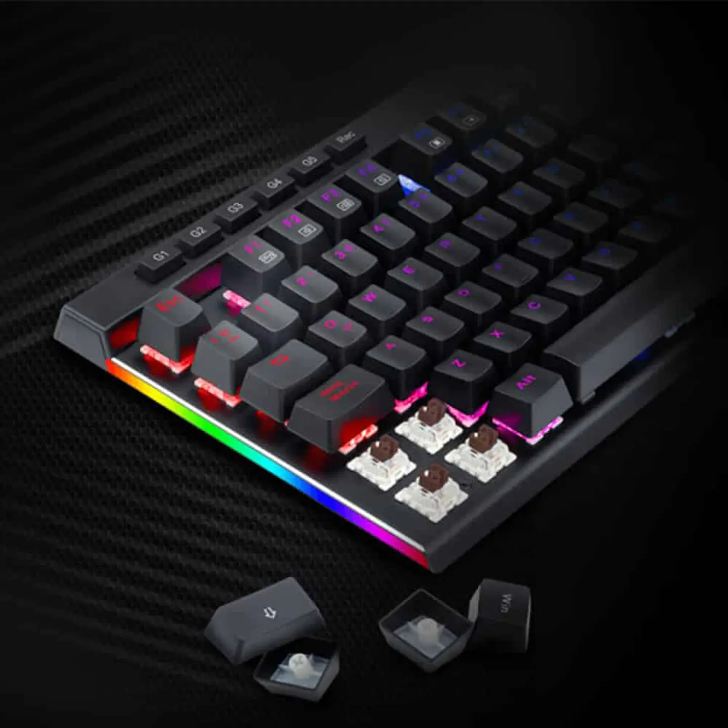 Teclado Mecánico Redragon Vata Pro, Switch Brown Óptico, RGB 5