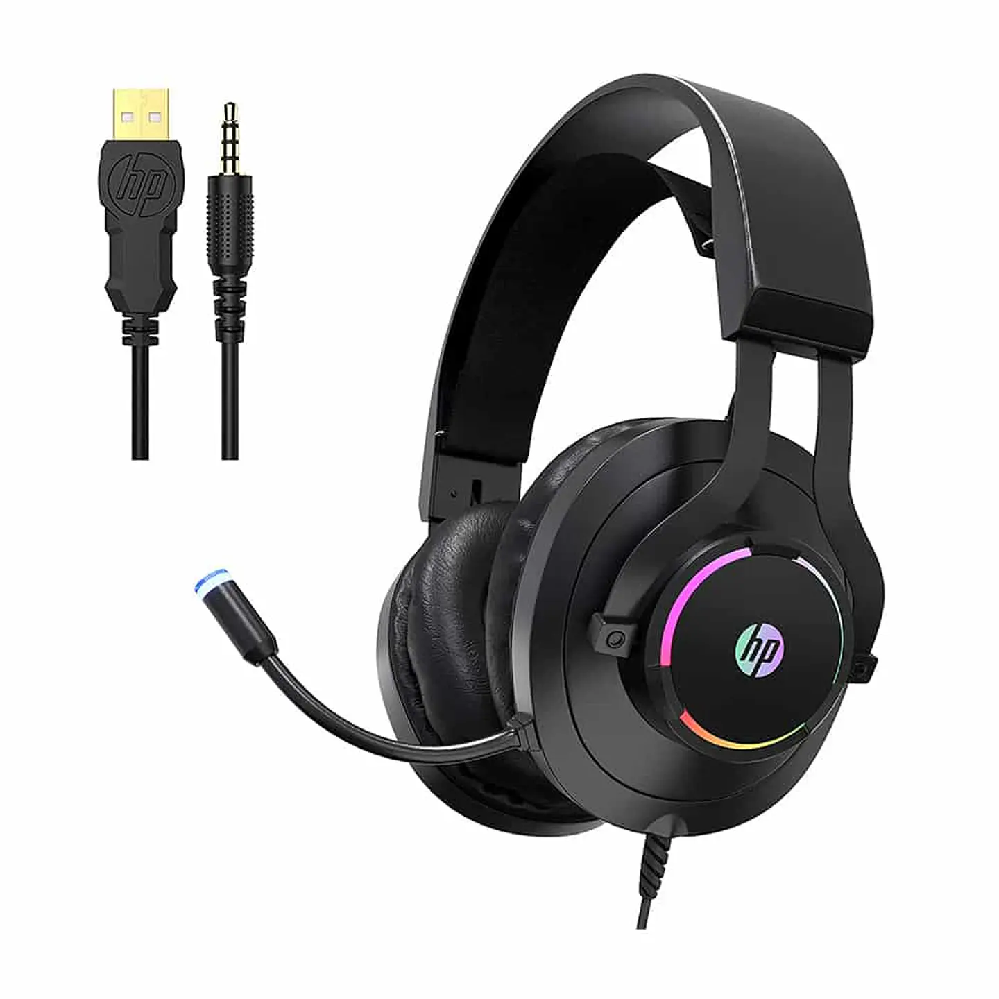 Audifonos Gamer HP H360, Micrófono, RGB, Pc, Ps4, 3.5mm + USB 1