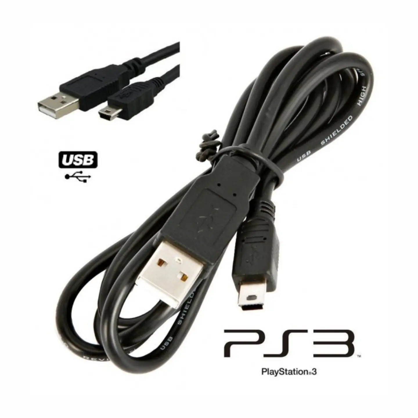 Cable mini USB V3 para Control Playstation Joystick Ps3, cámara, micrófono, otros 1