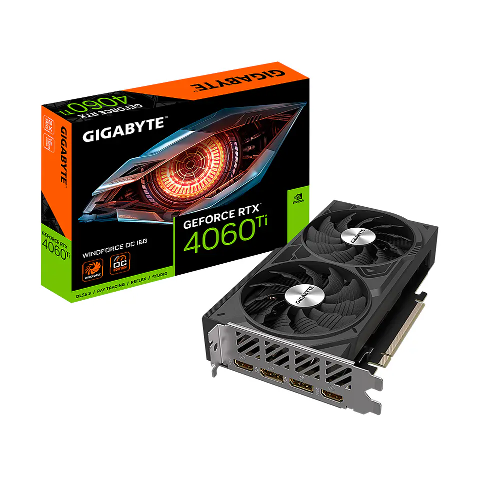 Tarjeta de Video GigabyteRTX 4060 Ti WINDFORCE OC 16G GDDR6 PciE-4.0 1