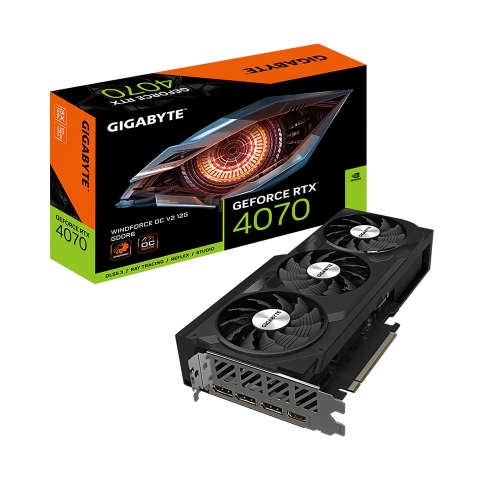 Tarjeta de Video Gigabyte RTX 4070 WINDFORCE OC V2 12G GDDR6 PciE-4.0 1