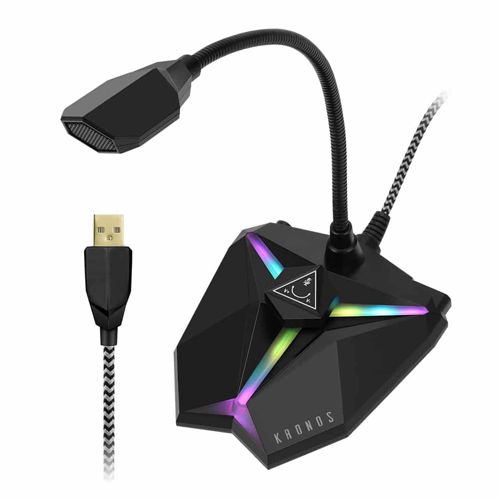 Micrófono Gamer Streaming Kronos Gregal Flexible USB RGB