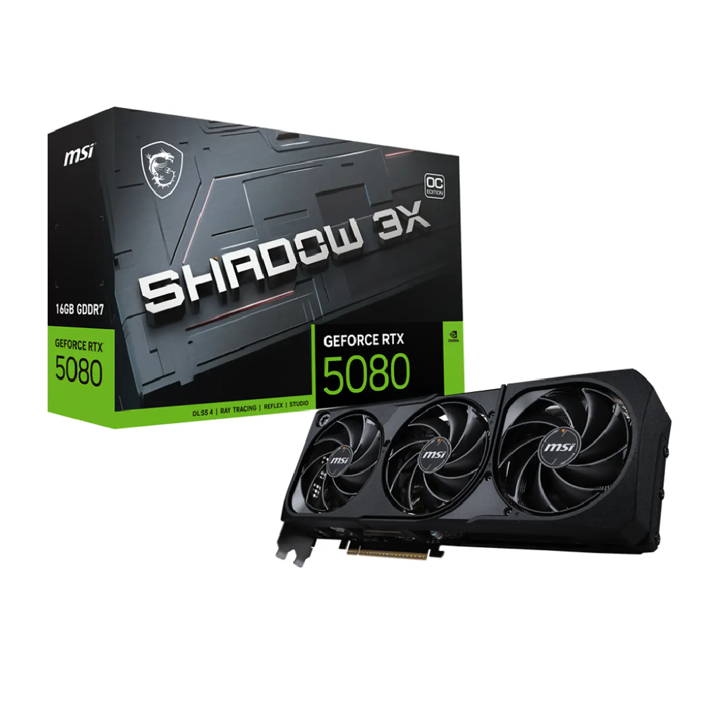 Tarjeta de Video MSI RTX 5080 16G SHADOW 3X OC GDDR7 PciE-5.0 1