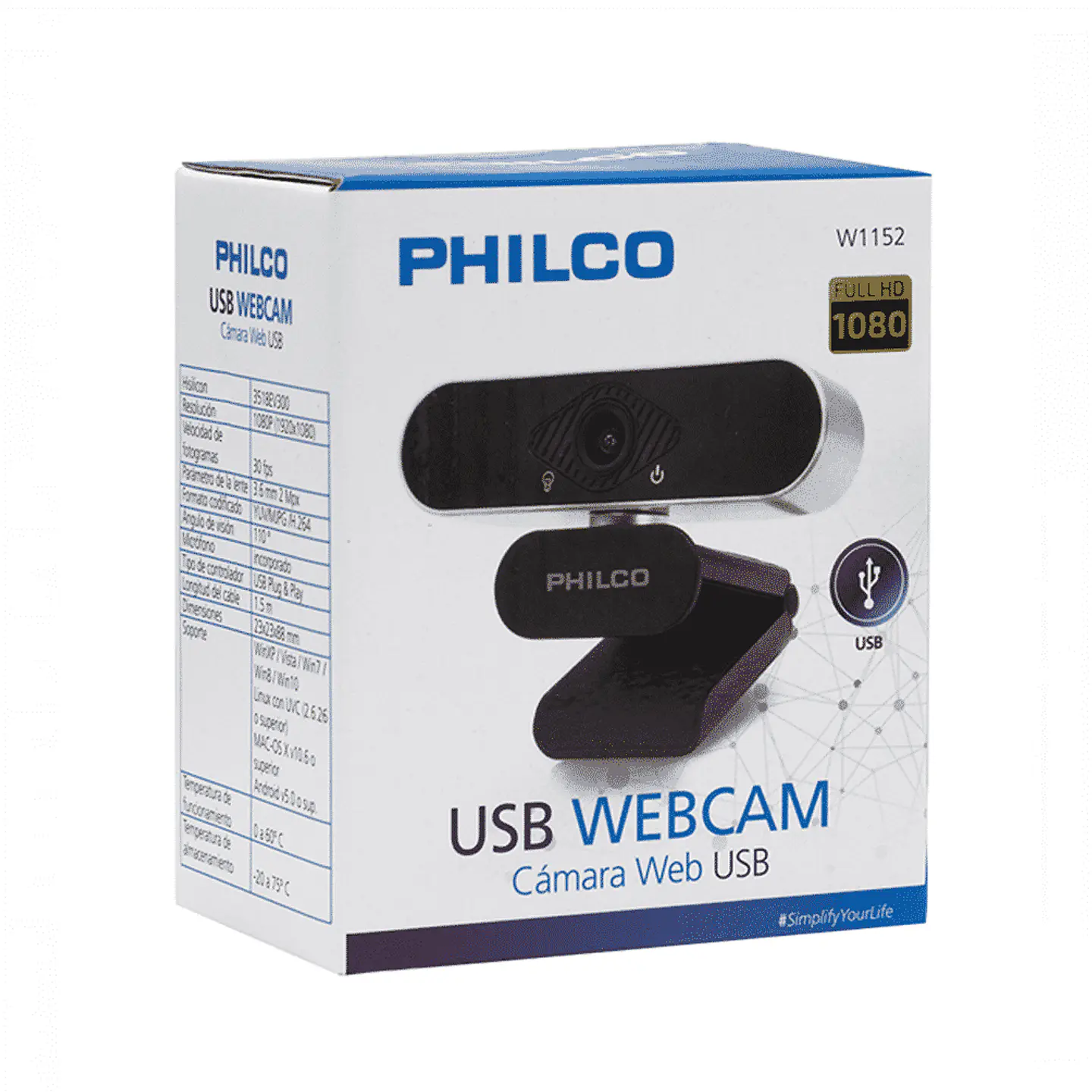 Cámara Web USB Philco 1080px - Full HD - ideal teletrabajo 2