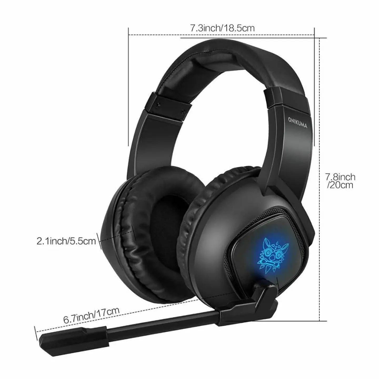 Audífonos gamer profesional RGB Onikuma K19 - negro 2