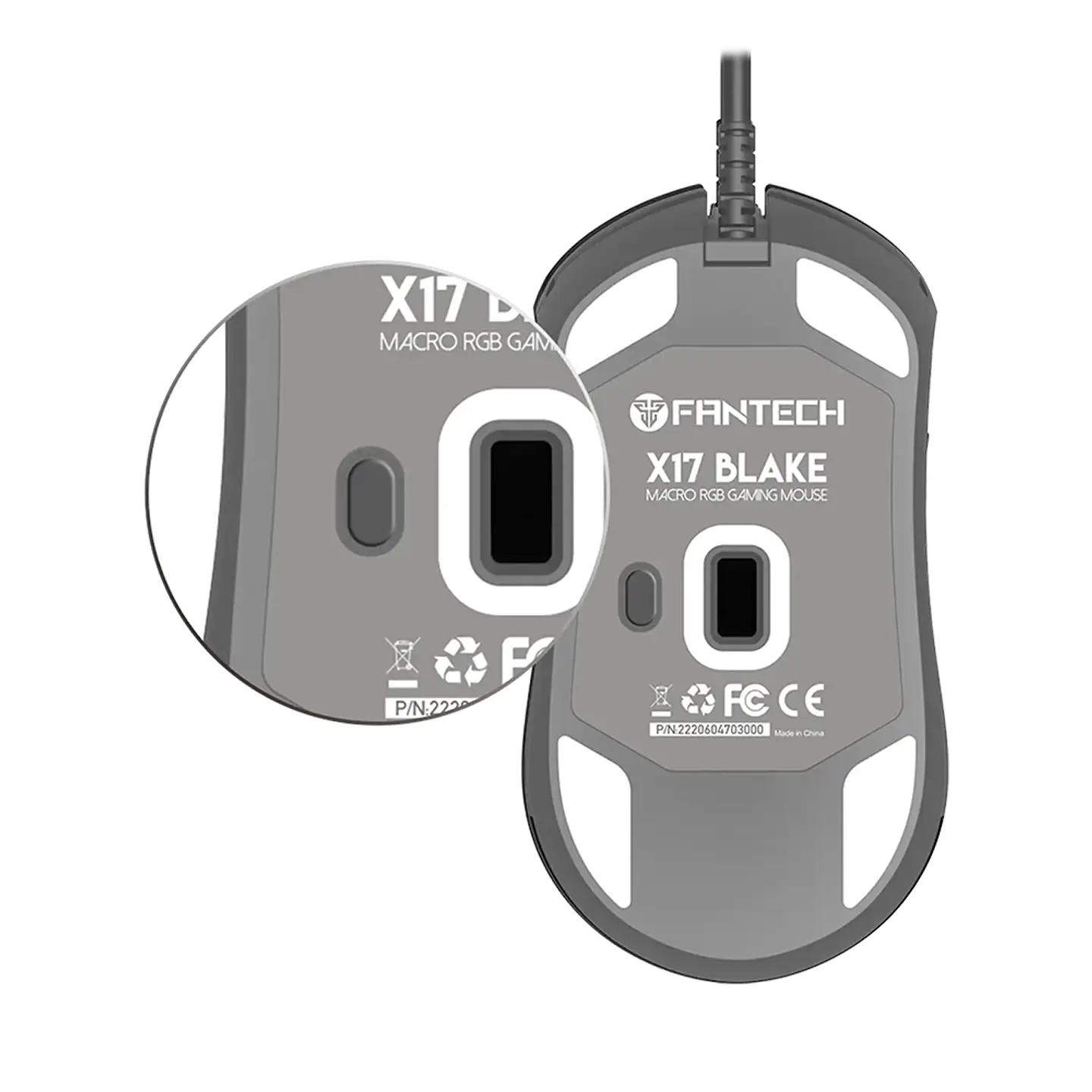 Mouse Gamer Fantech Blake X17 Space, 10.000 dpi, 7 botones 3