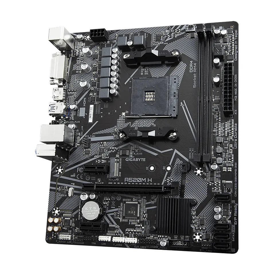 Placa Madre Gigabyte A520M H (AM4, DDR4 5100MHz, M.2, MicroATX) - AMD Ryzen 2