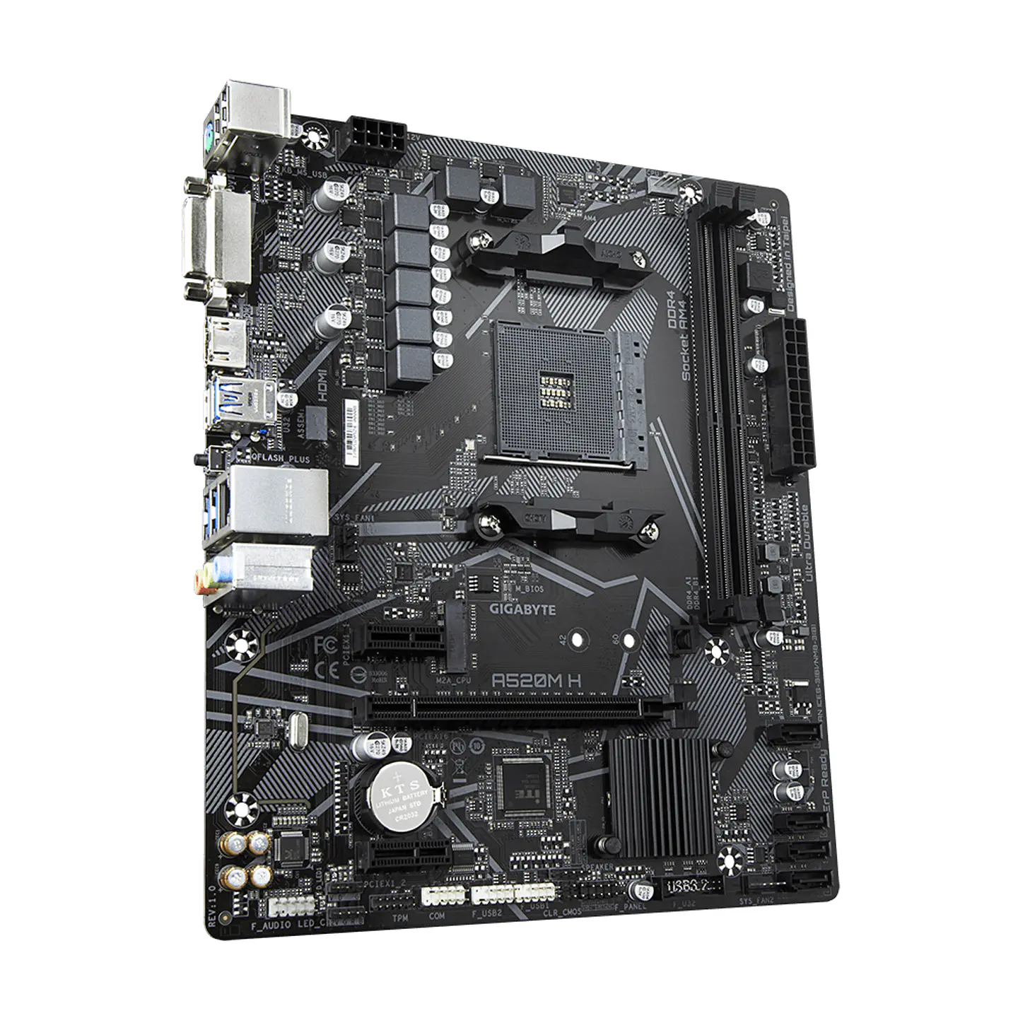 Placa Madre Gigabyte A520M H (AM4, DDR4 5100MHz, M.2, MicroATX) - AMD Ryzen 3
