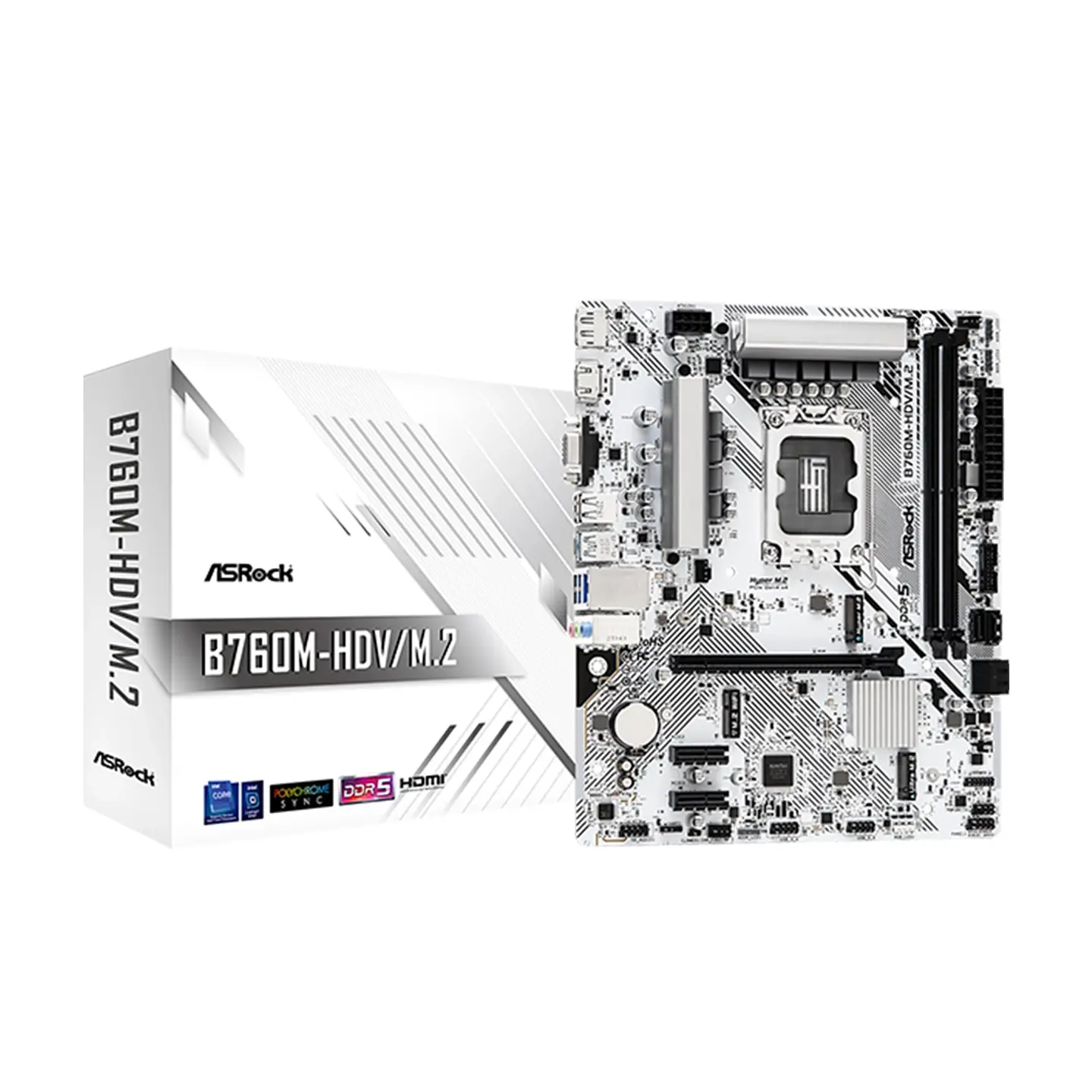 Placa Madre ASRock B760M-H/M.2 LGA1700, DDR5, PCIe 4.0, mATX 1