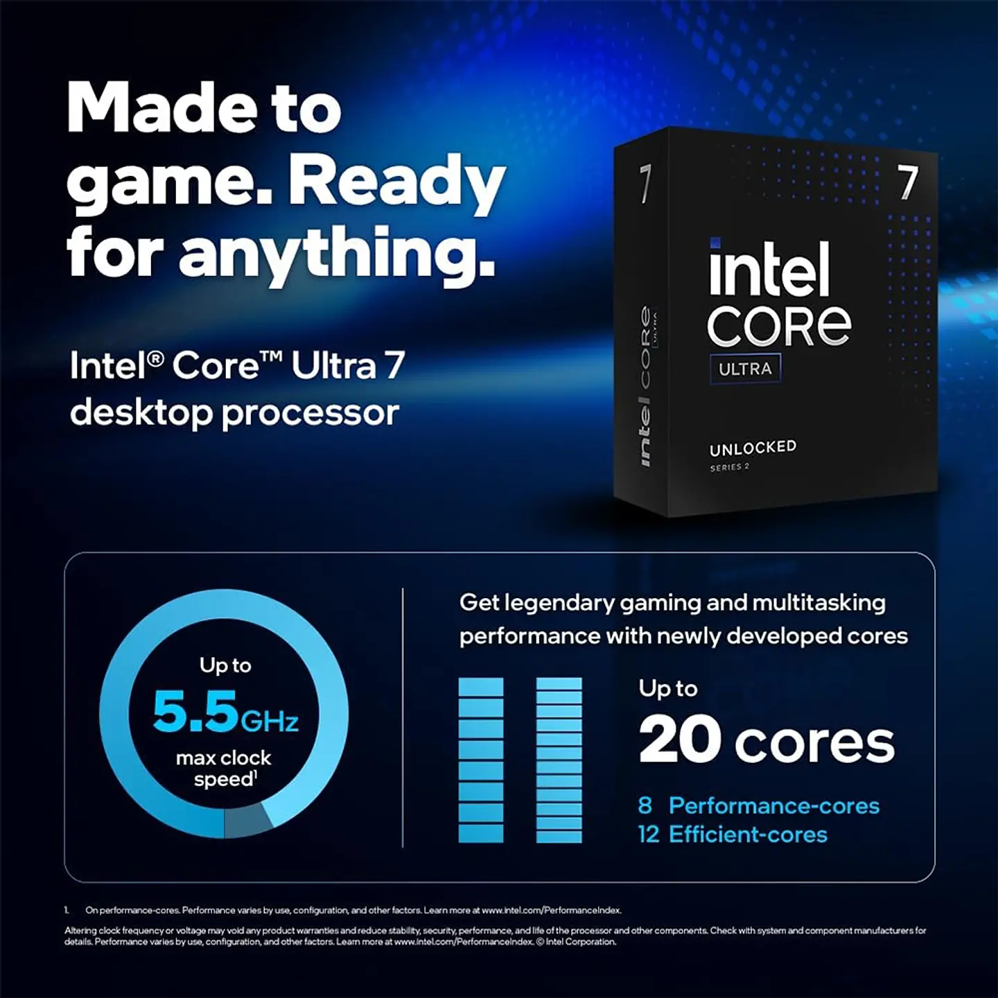Procesador Intel Core Ultra 7 265KF, LGA1851, 5.5GHz, 30MB Cache 3