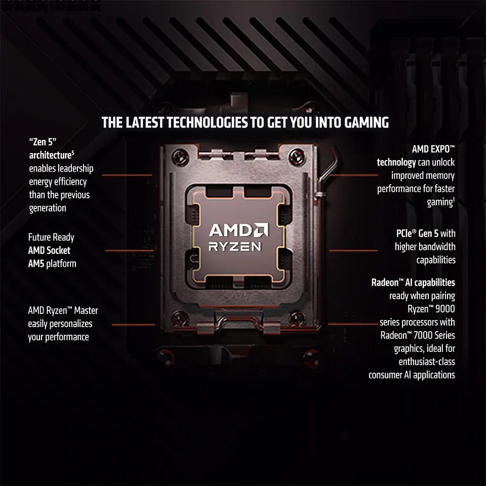 Procesador AMD Ryzen 5 9600X, AM5, up 5.4GHz, 32MB, UNLOCKED 3