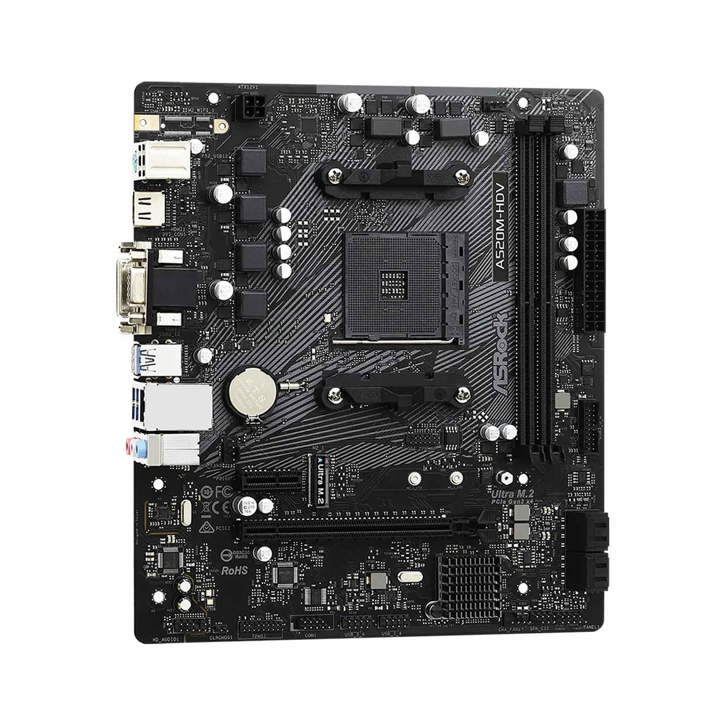 Placa Madre ASRock A520M-HDV, AM4, DDR4, M.2, MicroATX 2