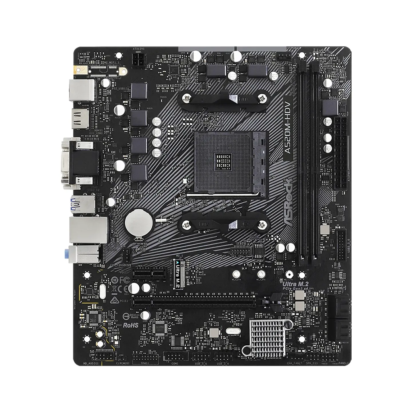 Placa Madre ASRock A520M-HDV, AM4, DDR4, M.2, MicroATX 3