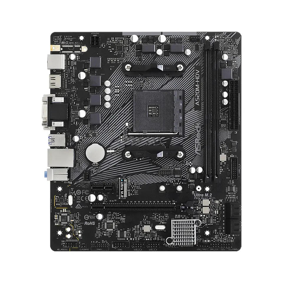 Placa Madre ASRock A520M-HDV, AM4, DDR4, M.2, MicroATX 3