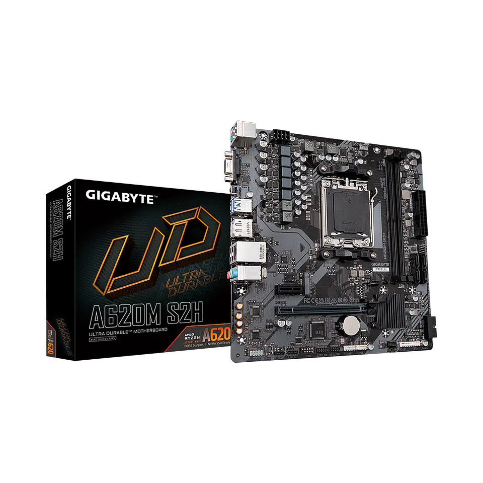 Placa Madre Gigabyte A620m S2H AMD AM5, DDR5, mAtx, PCIe 4.0 1