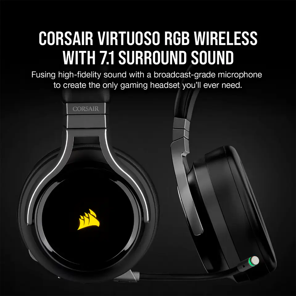 Audífonos Wireless Corsair Virtuoso RGB, Sonido 7.1, Carbón 2