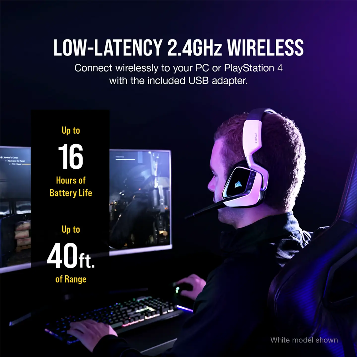 Audífonos Wireless Gamer Corsair Void RGB Elite 7.1, Carbón 4