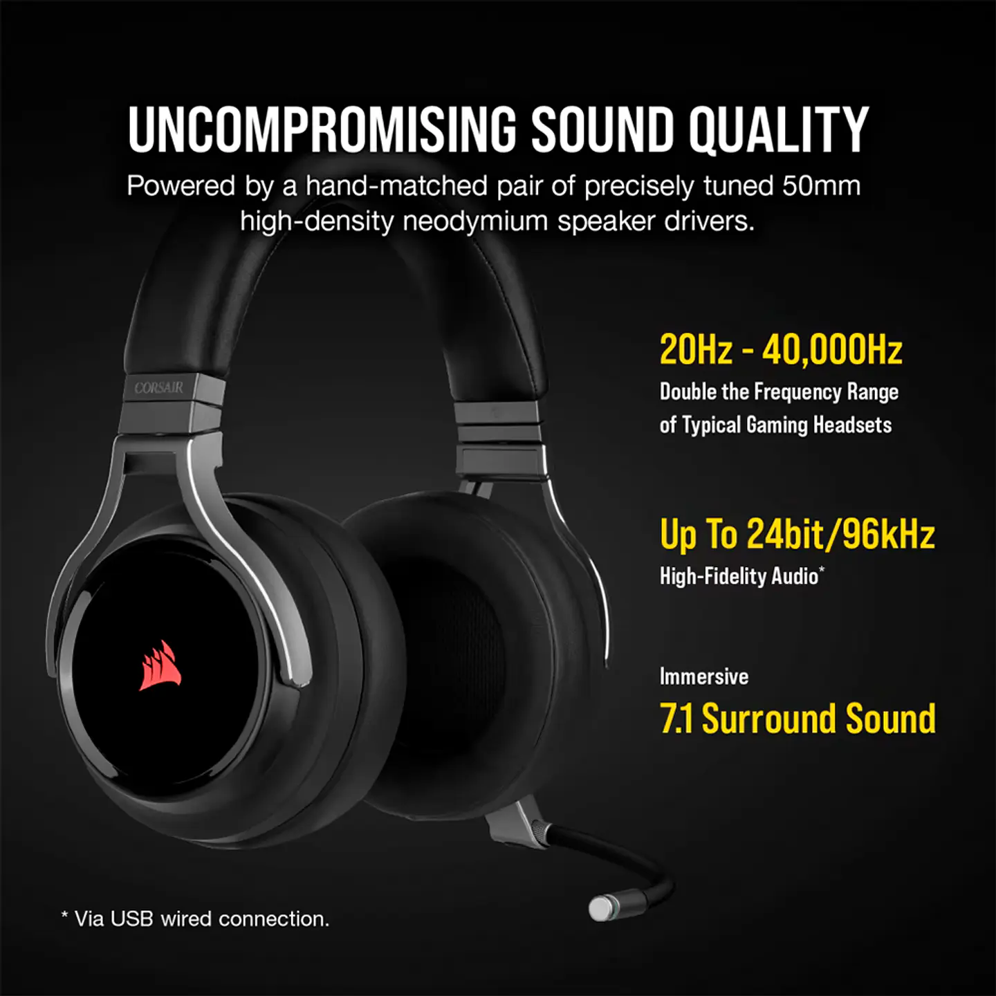 Audífonos Wireless Corsair Virtuoso RGB, Sonido 7.1, Carbón 3
