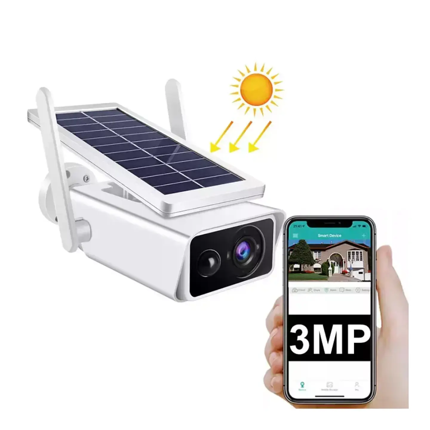 Cámara Exterior Solar IP Wifi FHD con micrófono y batería 1