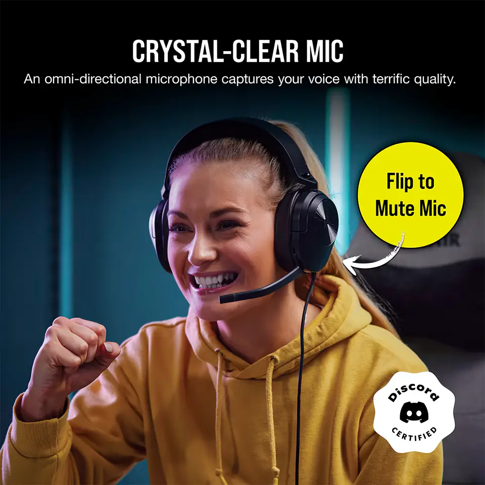 Audífonos Corsair Over-Ear Hs55 Stereo Cable 3.5mm, Carbón 3