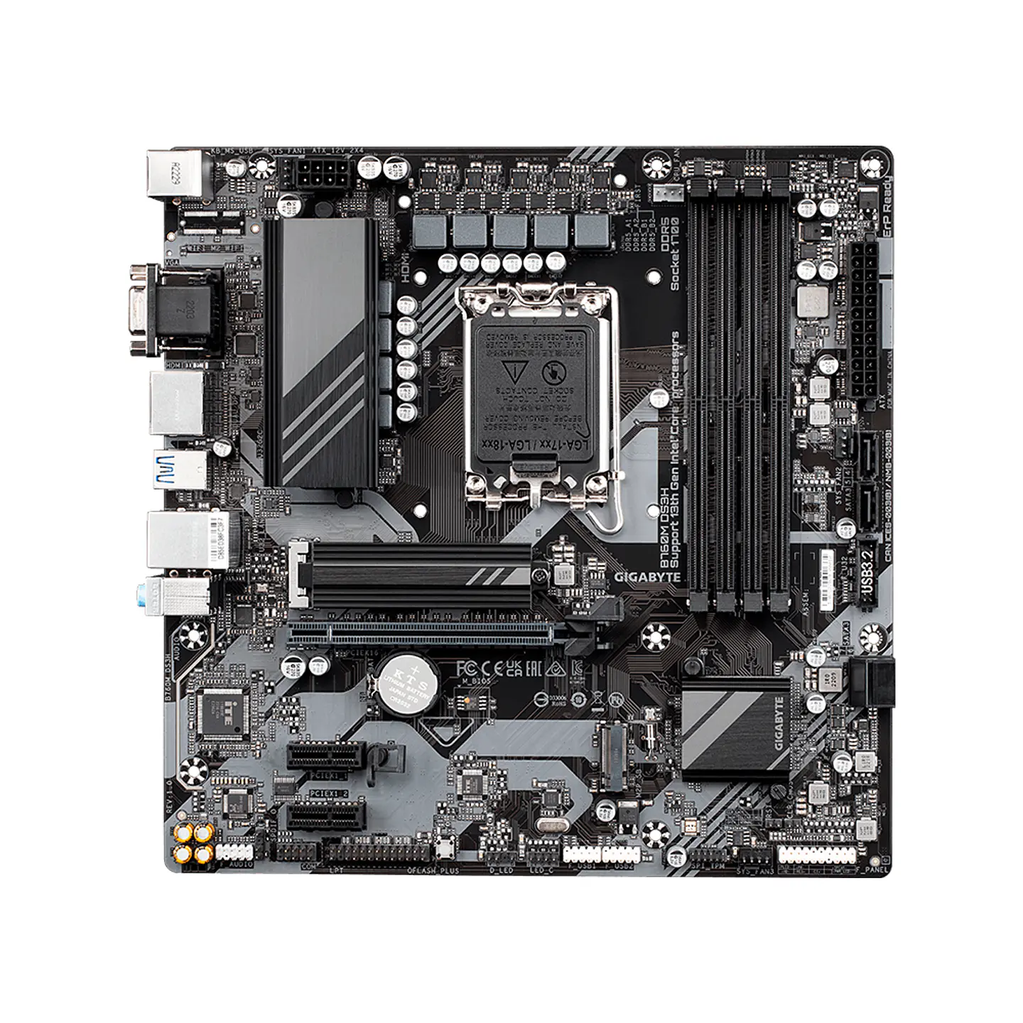 Placa Madre Gigabyte B760M DS3H LGA1700, DDR5, M.2, microATX 2