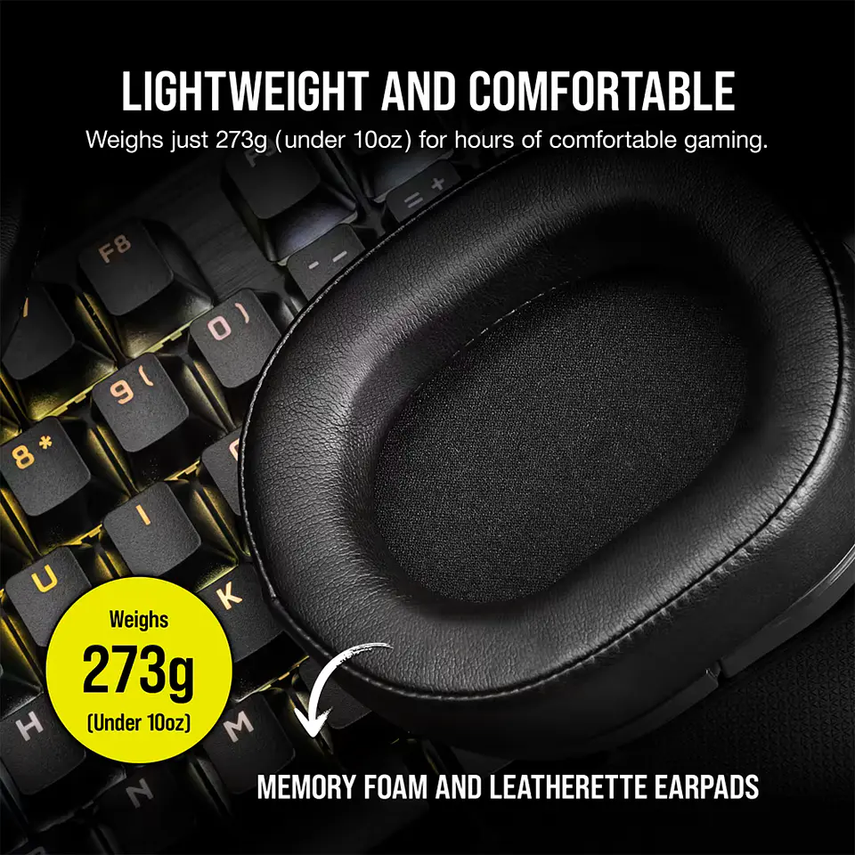 Audífonos Corsair Over-Ear Hs55 Stereo Cable 3.5mm, Carbón 4