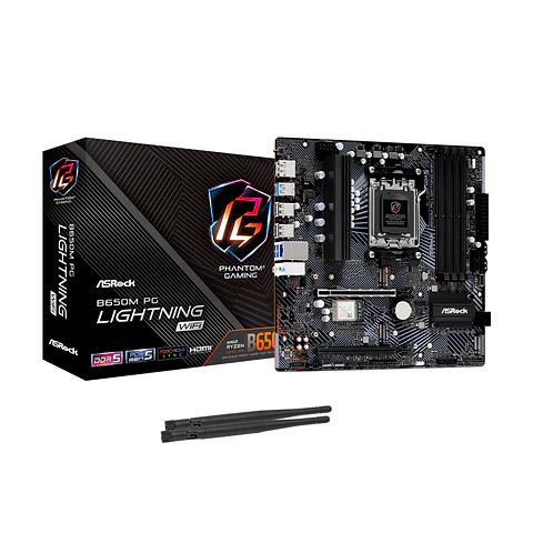Placa Madre mATX ASRock B650M PG Lightning Wifi AMD AM5 DDR5