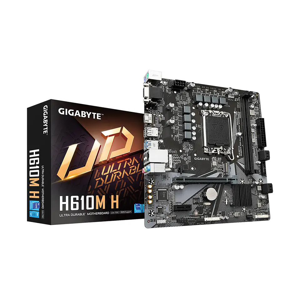Placa Madre GIGABYTE H610M H LGA 1700, DDR5, 2x M.2, mATX 1