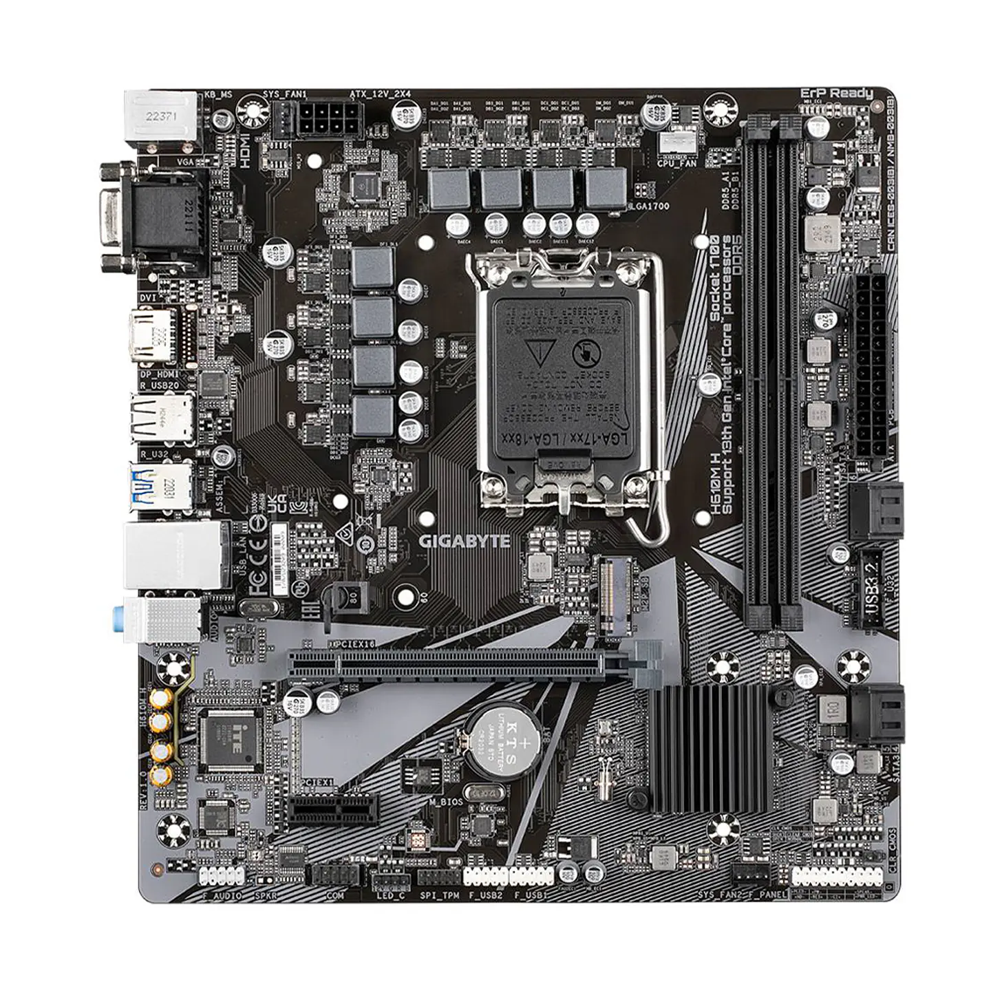 Placa Madre GIGABYTE H610M H LGA 1700, DDR5, 2x M.2, mATX 2