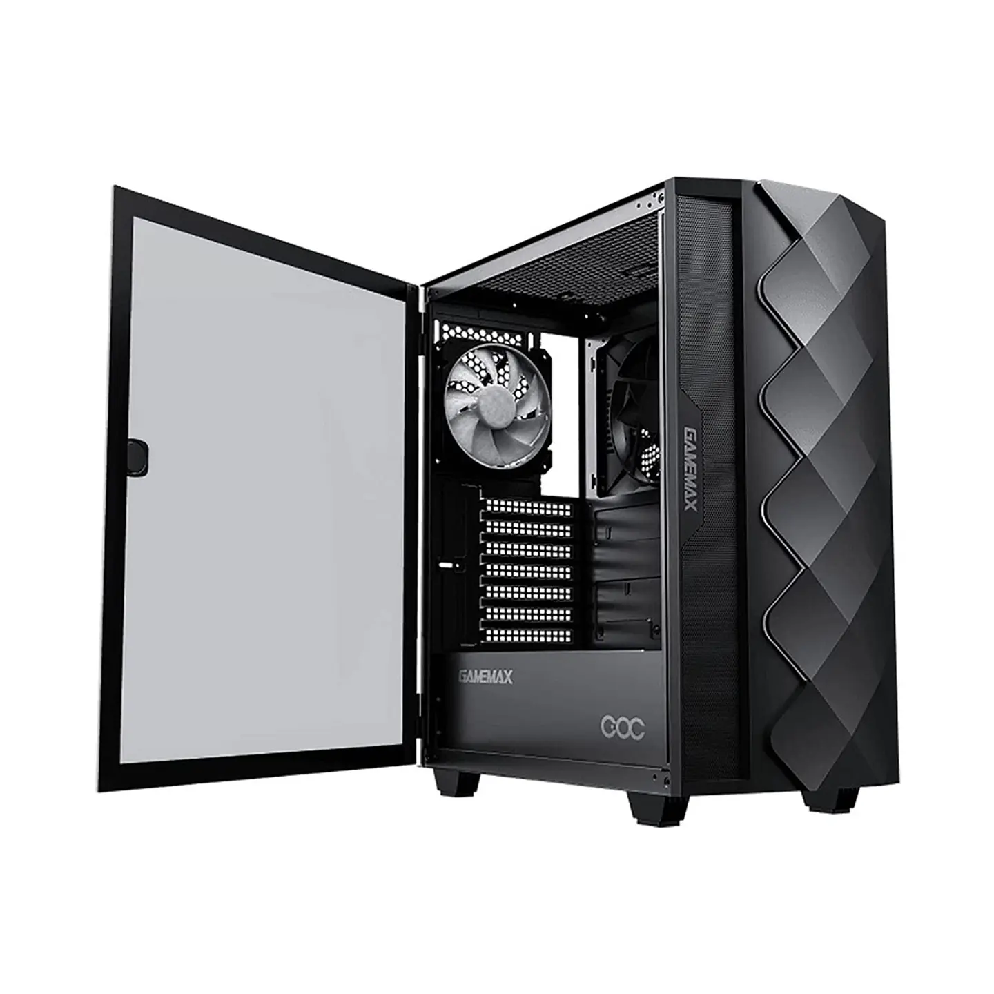 Gabinete Gamemax ATX Black Diamond COC, Vidrio, 2 coolers 2