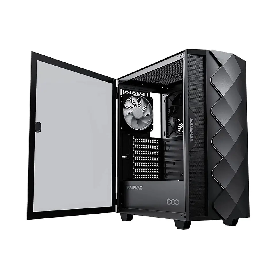 Gabinete Gamemax ATX Black Diamond COC, Vidrio, 2 coolers 2