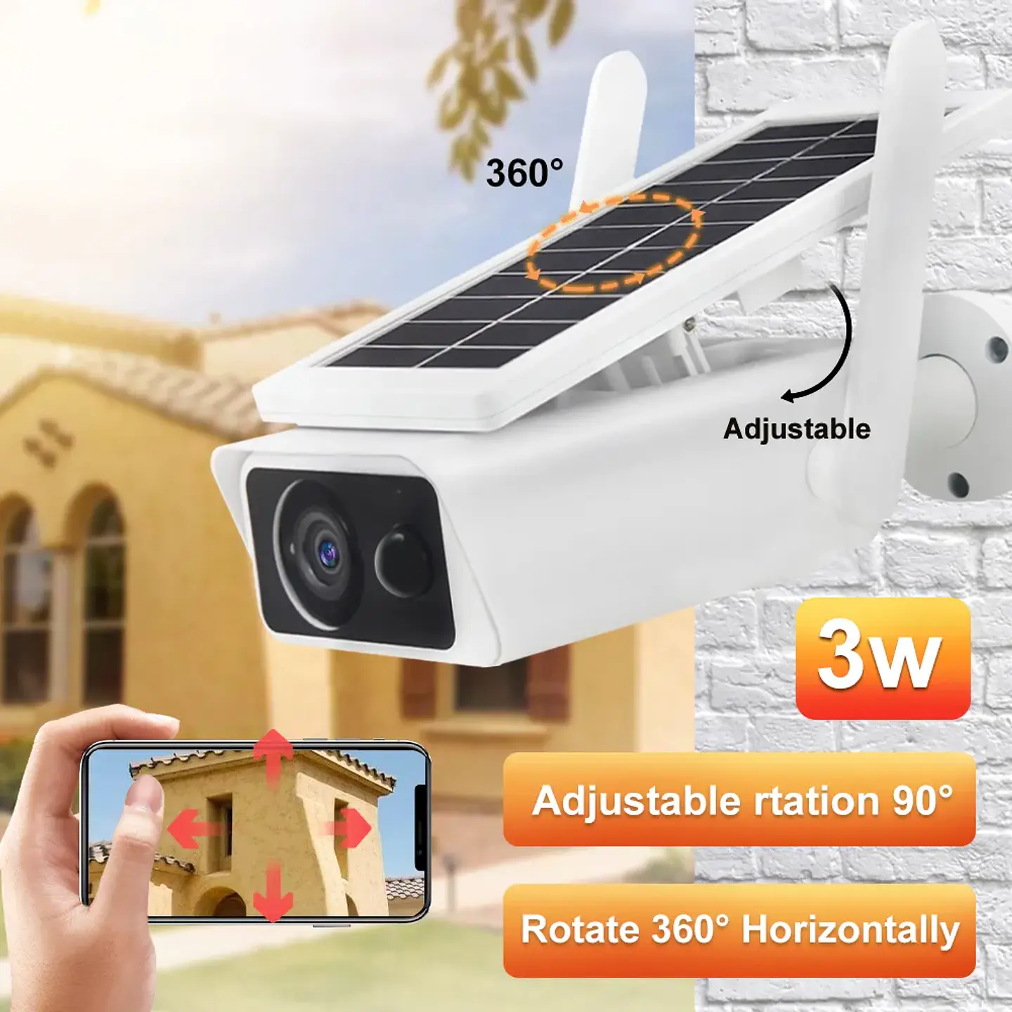 Cámara Exterior Solar IP Wifi FHD con micrófono y batería 6