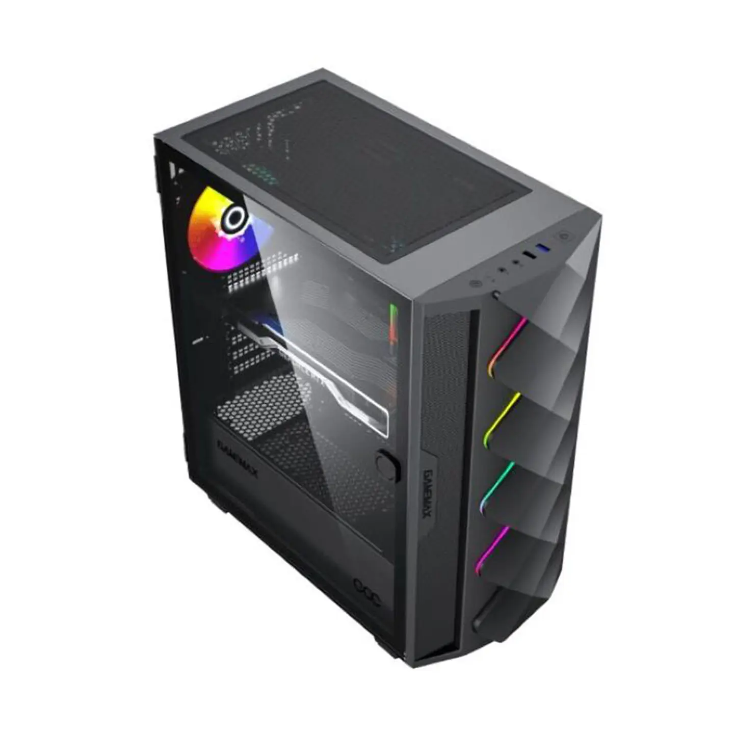 Gabinete Gamemax ATX Black Diamond COC, Vidrio, 2 coolers 3