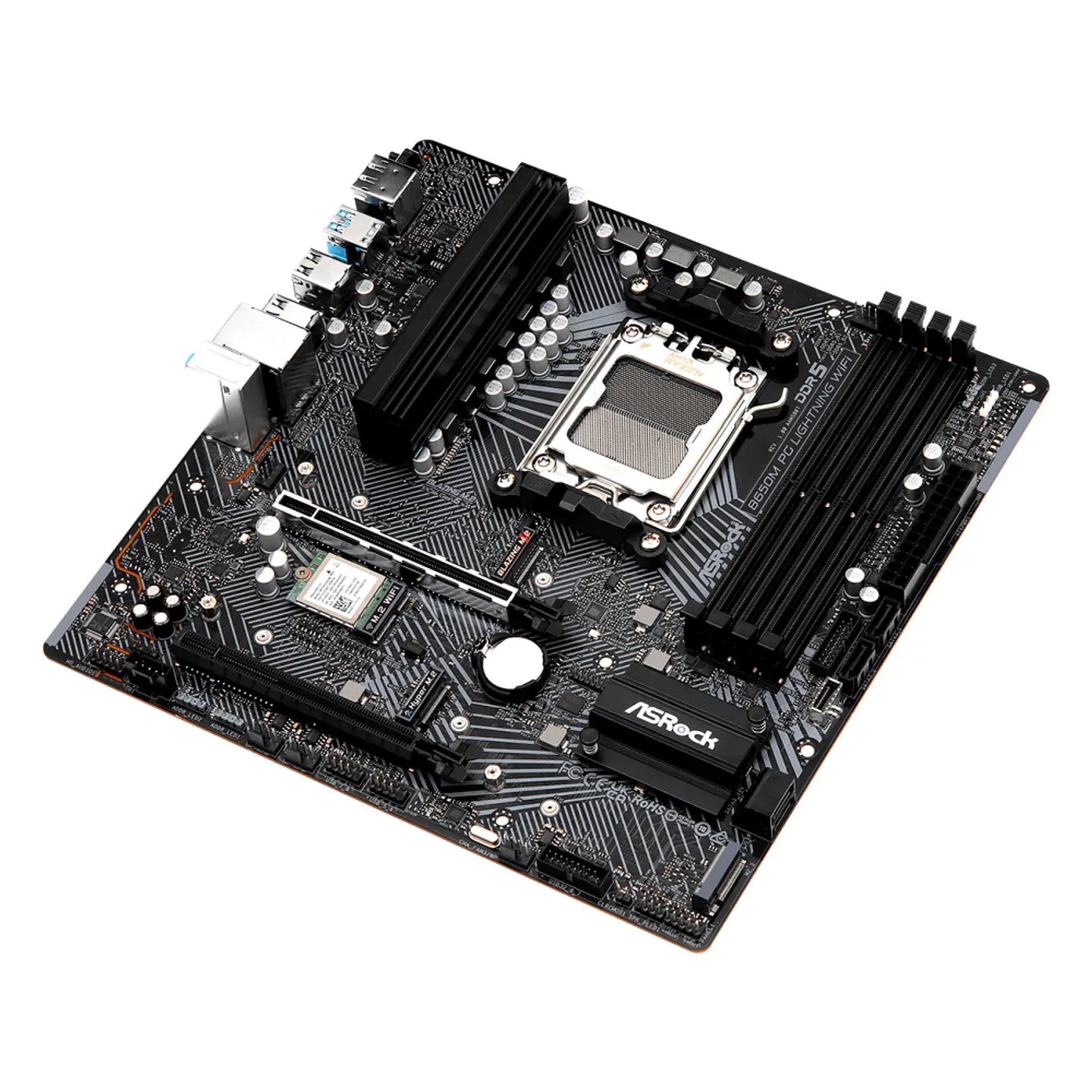 Placa Madre mATX ASRock B650M PG Lightning Wifi AMD AM5 DDR5 4